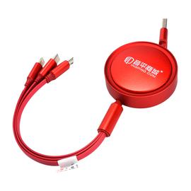 聚龙高新(INGPING) 星火商城定制版高品质伸缩3合1数据线（红色）